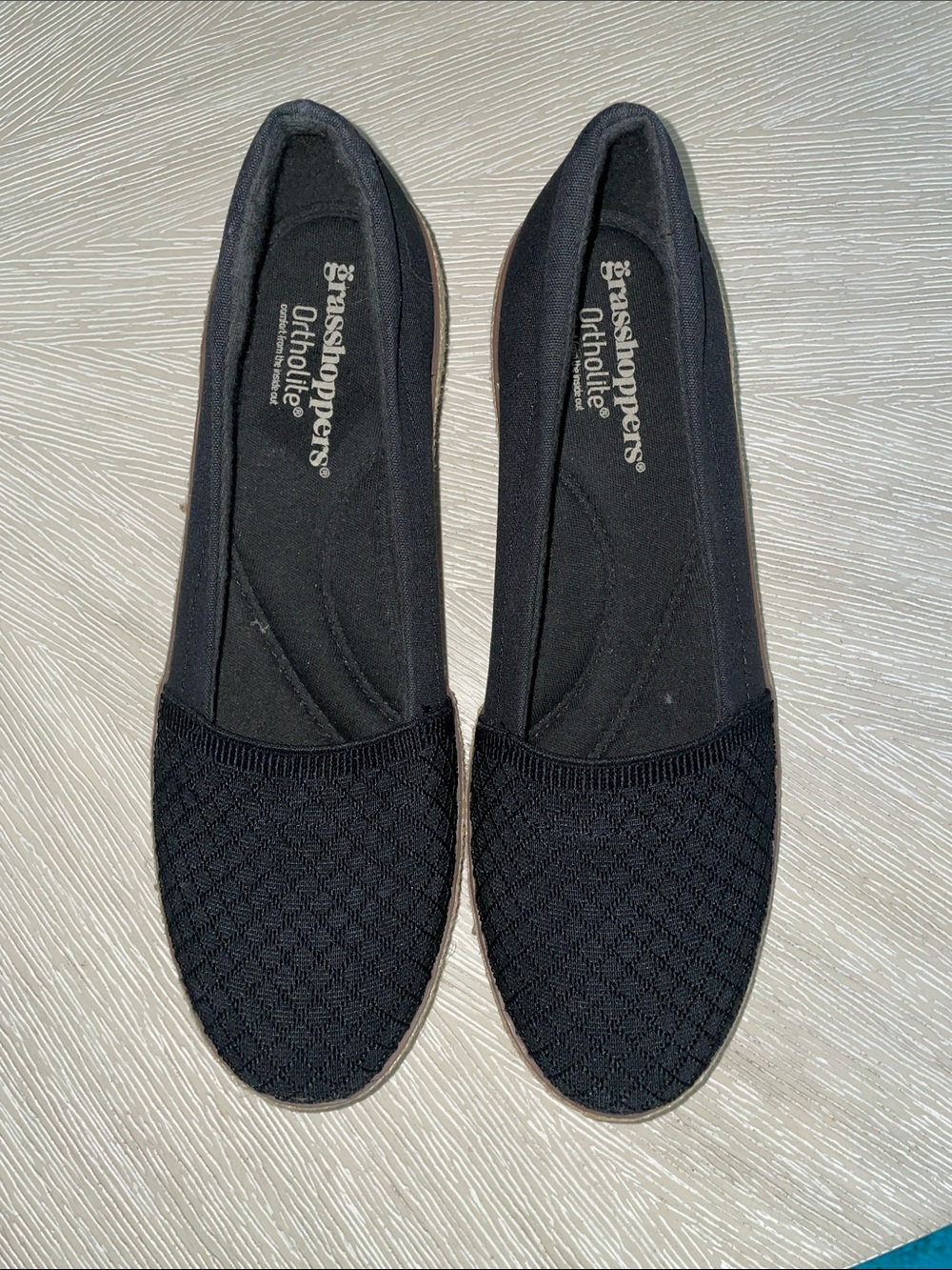 Grasshoppers Ortholite Black Knit Ballet Flats